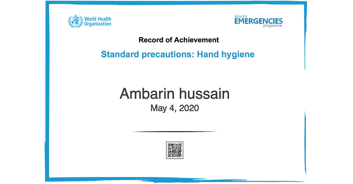 Hand Hygiene Certification