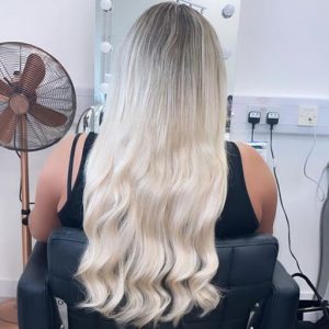 icy blonde hair extensions