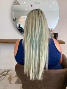 green hair before colour correction