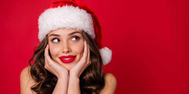 Young Woman Dressed For Christmas