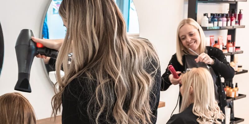 Hairdressers in action